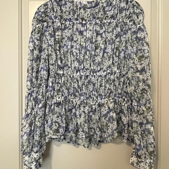 GHOSPELL- Brand New Elegant Floral Ruffle Blouse - Picture 7 of 10